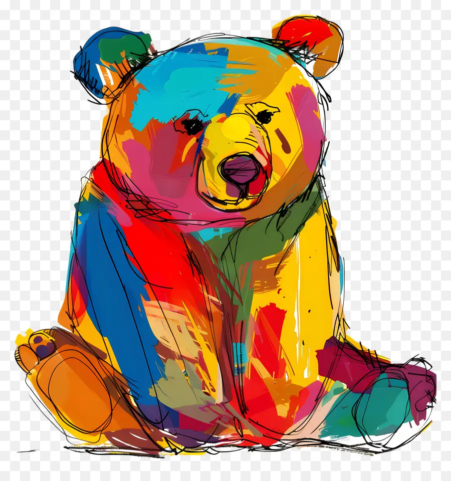 Urso，Urso Colorido PNG