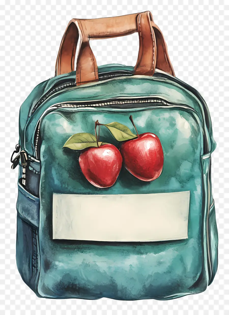 De Volta à Escola，Mochila Com Maçãs PNG