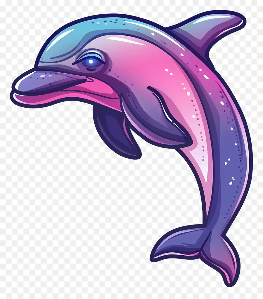 Cartoon Dolphin，Golfinho Colorido PNG