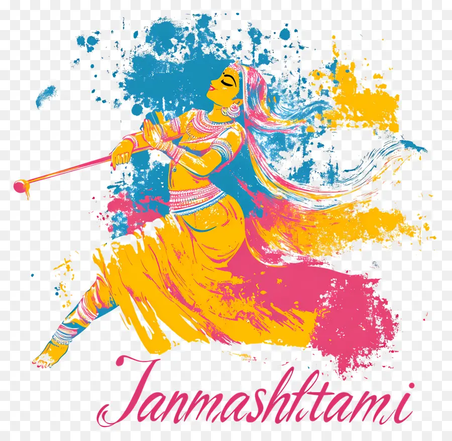 Janmashtami，Celebração Colorida Do Janmashtami PNG