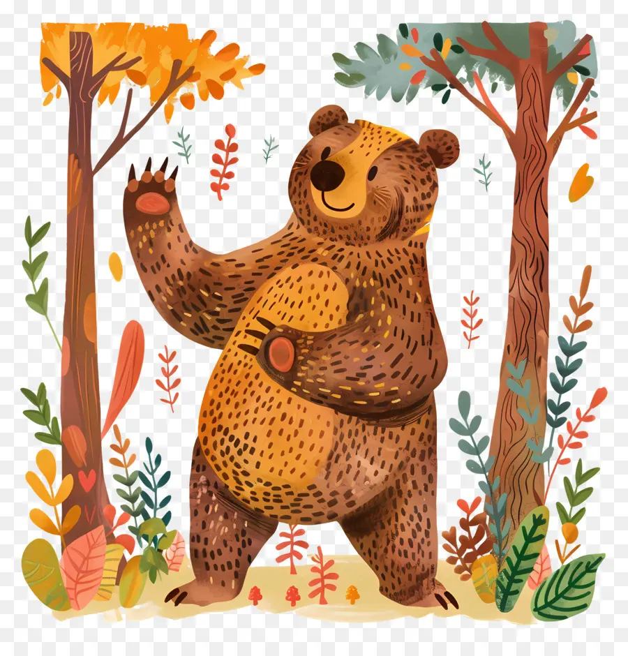 Urso Na Floresta，Desenho Animado Do Urso PNG