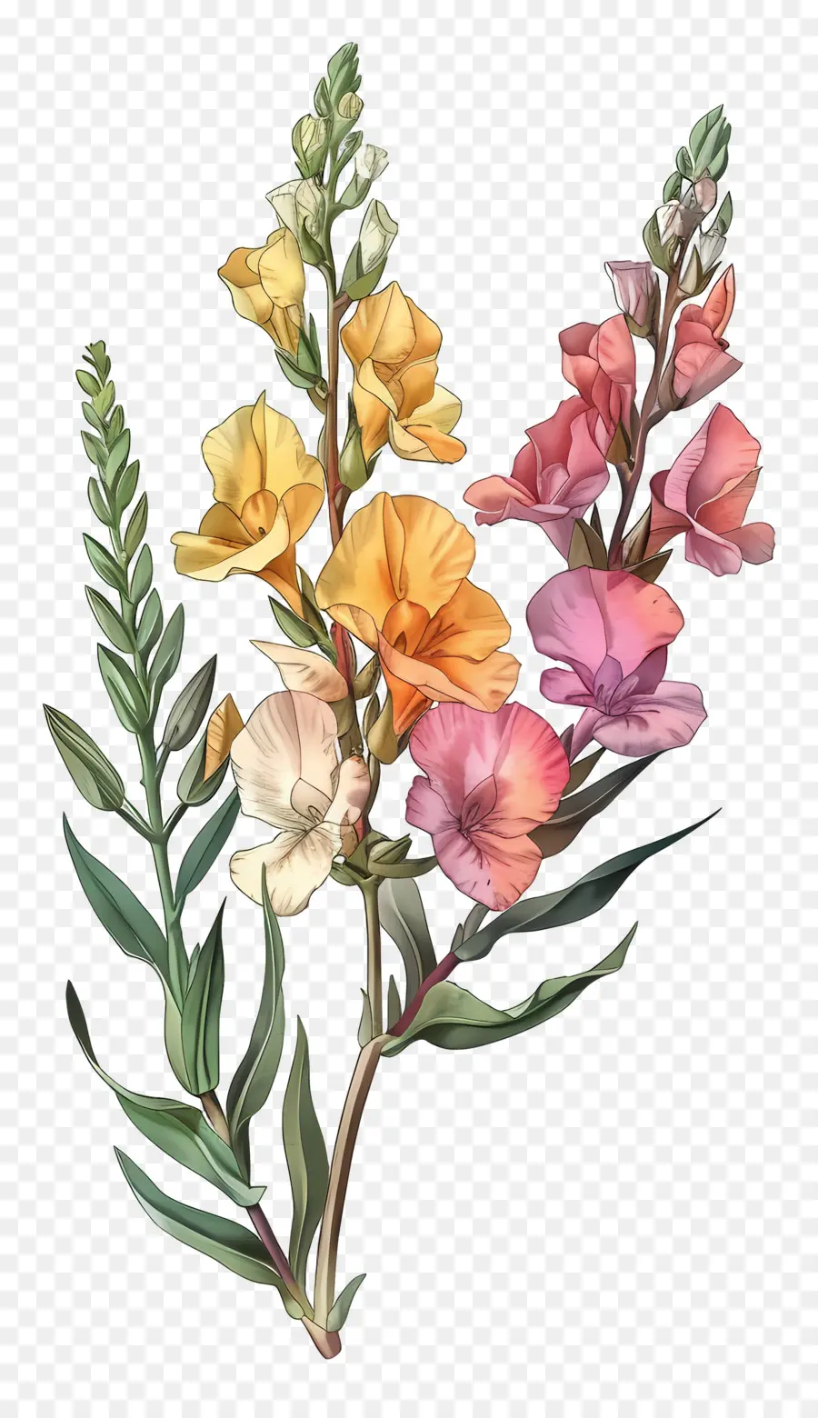 Flores Snapdragon，Flores Coloridas PNG