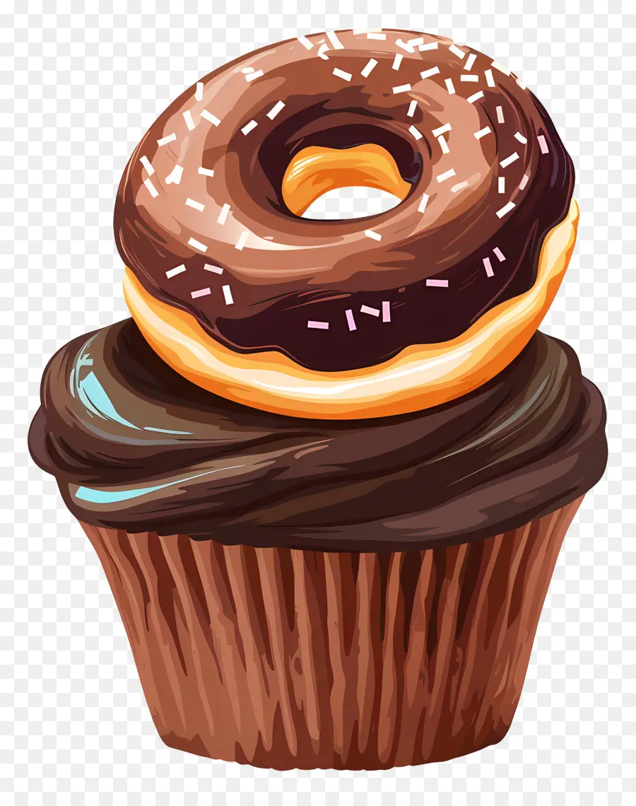 Cupcake De Chocolate，Cupcake E Donut PNG