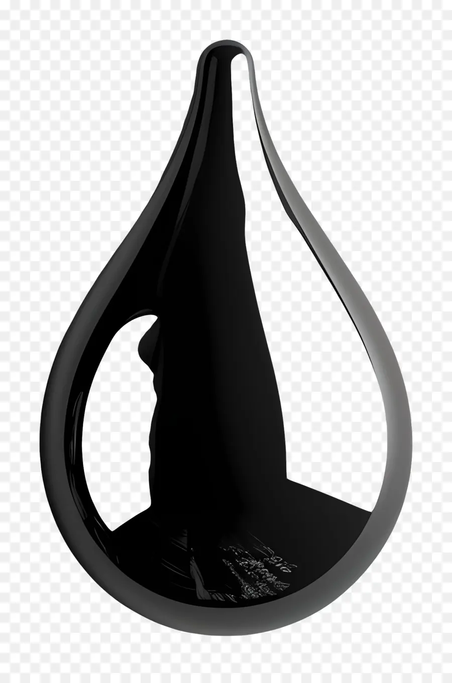 Drop，Escultura Em Lágrima Preta PNG