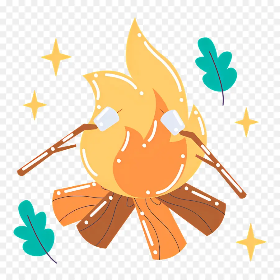 Campfire，Campfire Com Marshmallows PNG