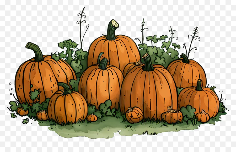 Pumpkin Patch，Abóboras No Campo PNG