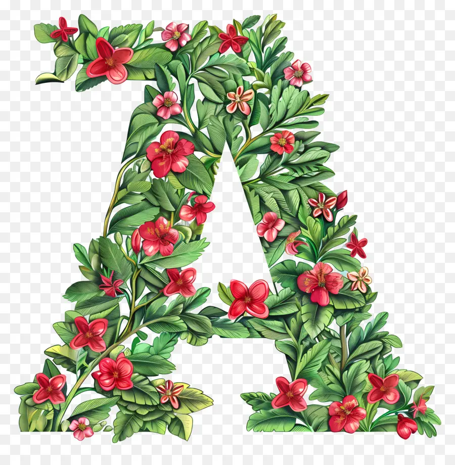 Letra A，Floral A PNG