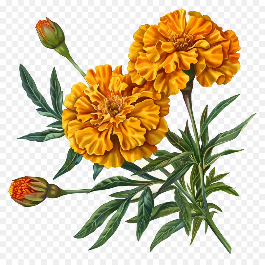 Calêndula Flores，Flores De Crazinhas Laranja PNG