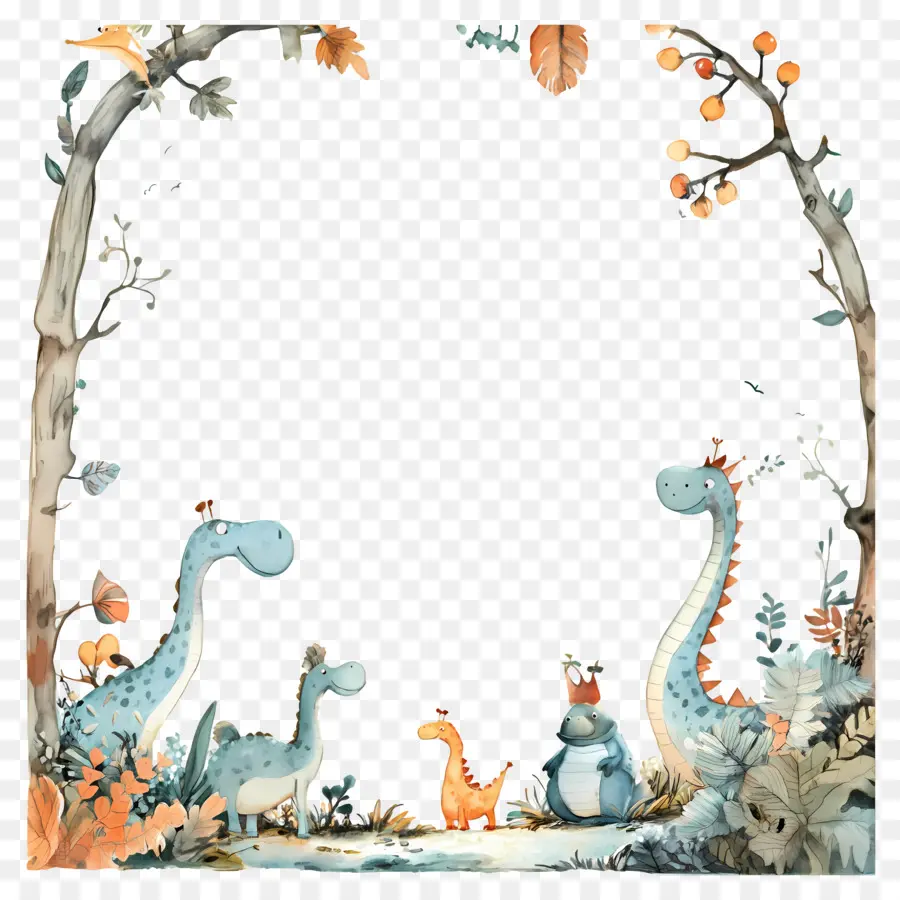 Outono Quadro，Dinossauros PNG