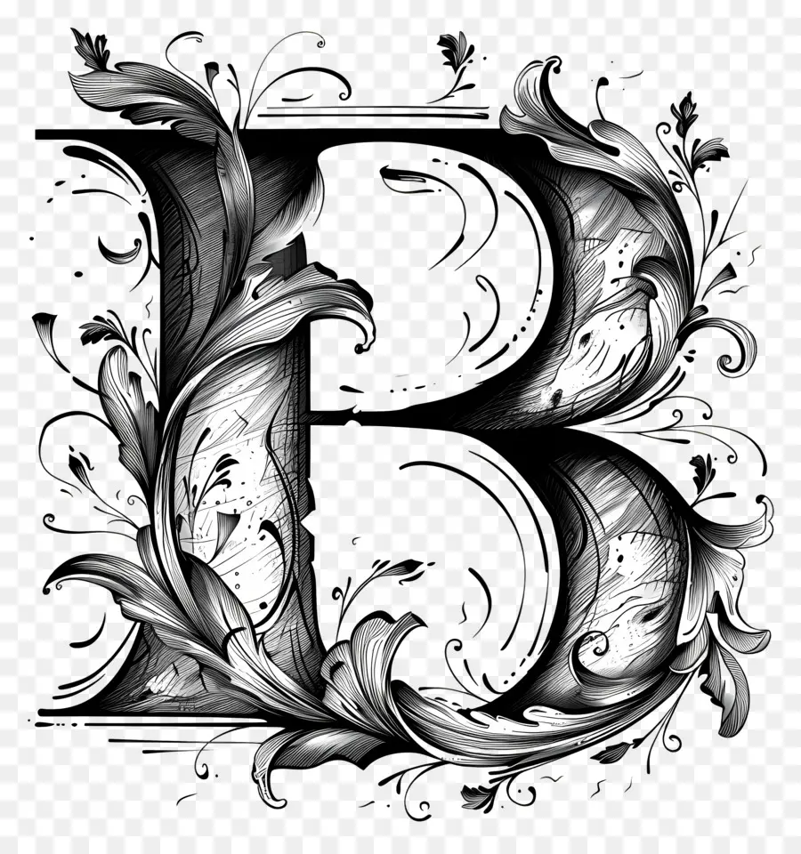 Letra B，Carta Decorativa B PNG