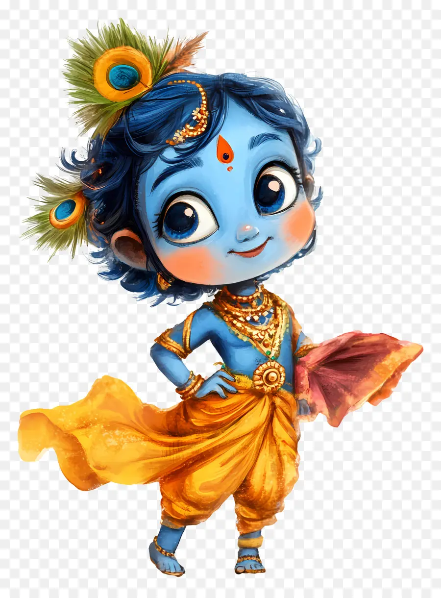 Janmashtami，Caráter Azul PNG