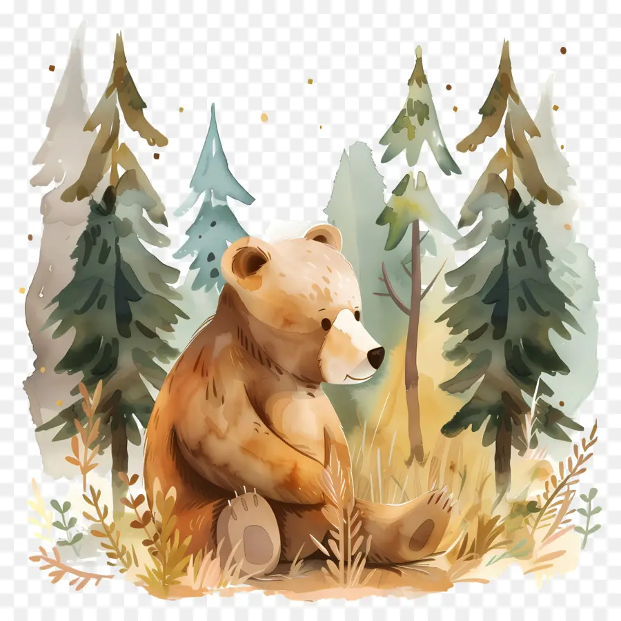 Urso Na Floresta，Urso PNG