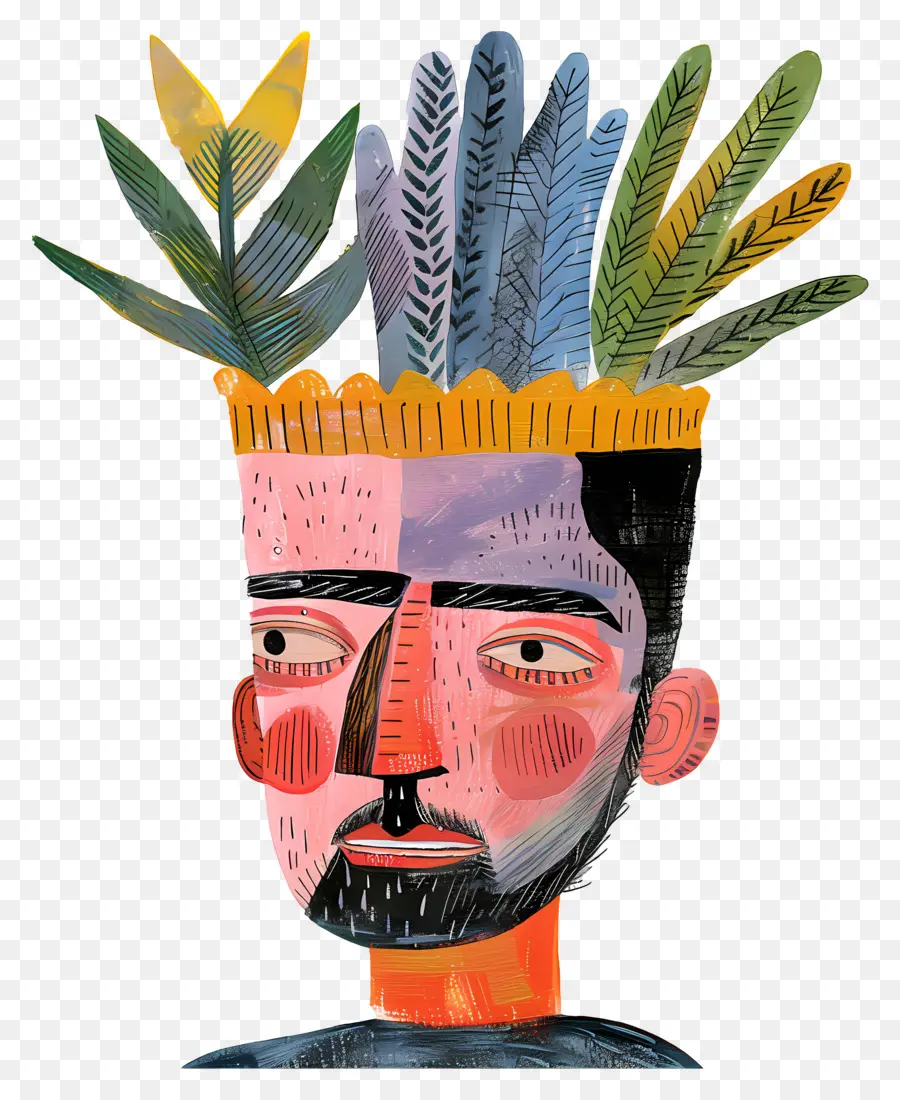 Plantador De Cabeça，Arte Do Rosto Abstrato PNG