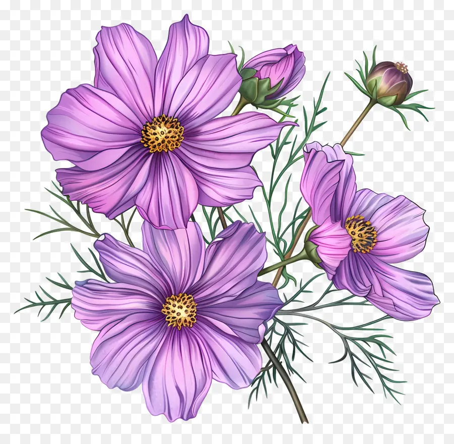 Cosmos Flores，Flor Rosa PNG