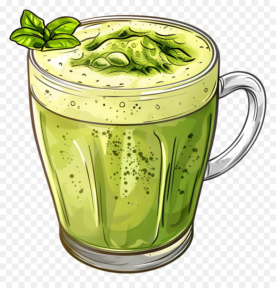 Bebida Matcha，Smoothie PNG