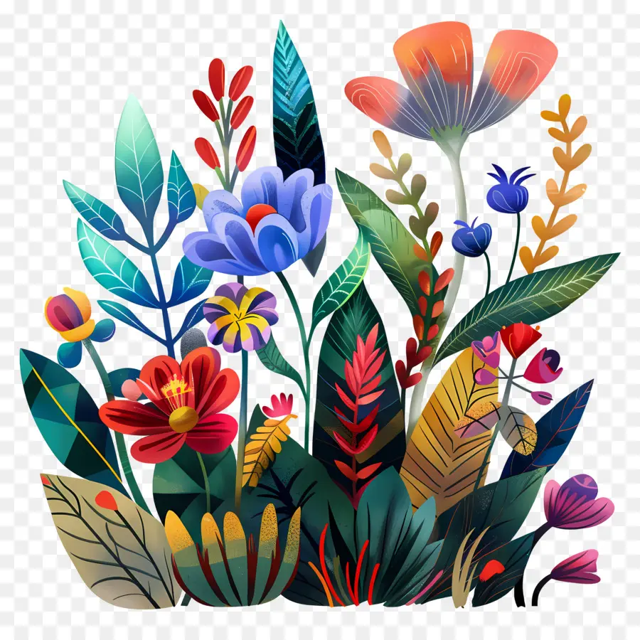 Jardim，Plantas Coloridas PNG