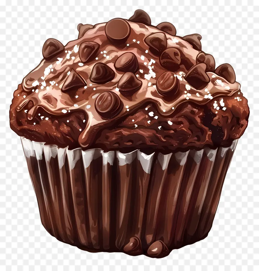 Muffin Duplo De Chocolate，Muffin De Chocolate PNG