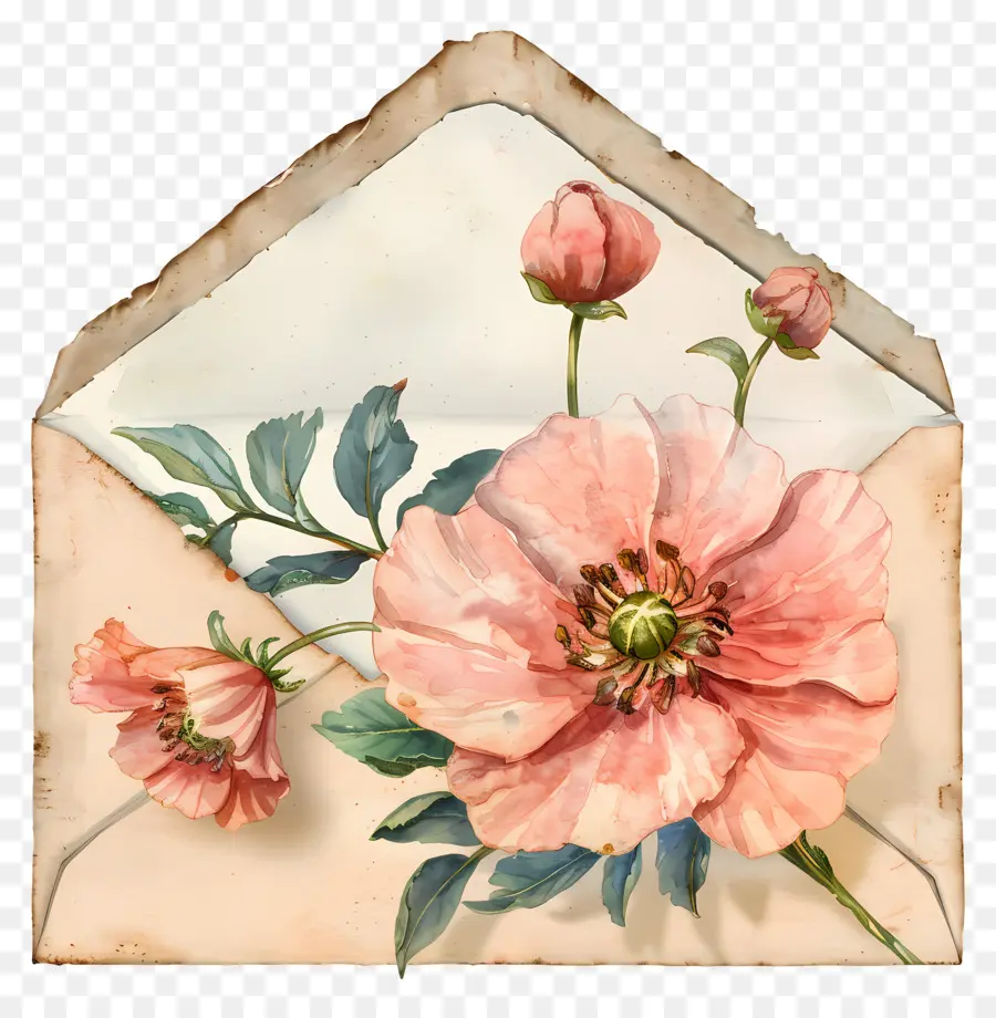 Envelope，Envelope Floral PNG