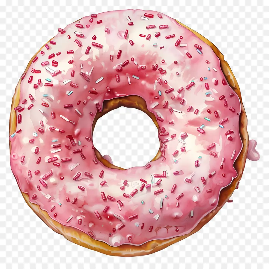 Donut，Glacê Rosa PNG