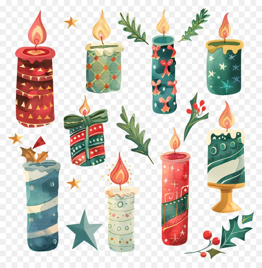 Velas De Natal，Velas Coloridas PNG