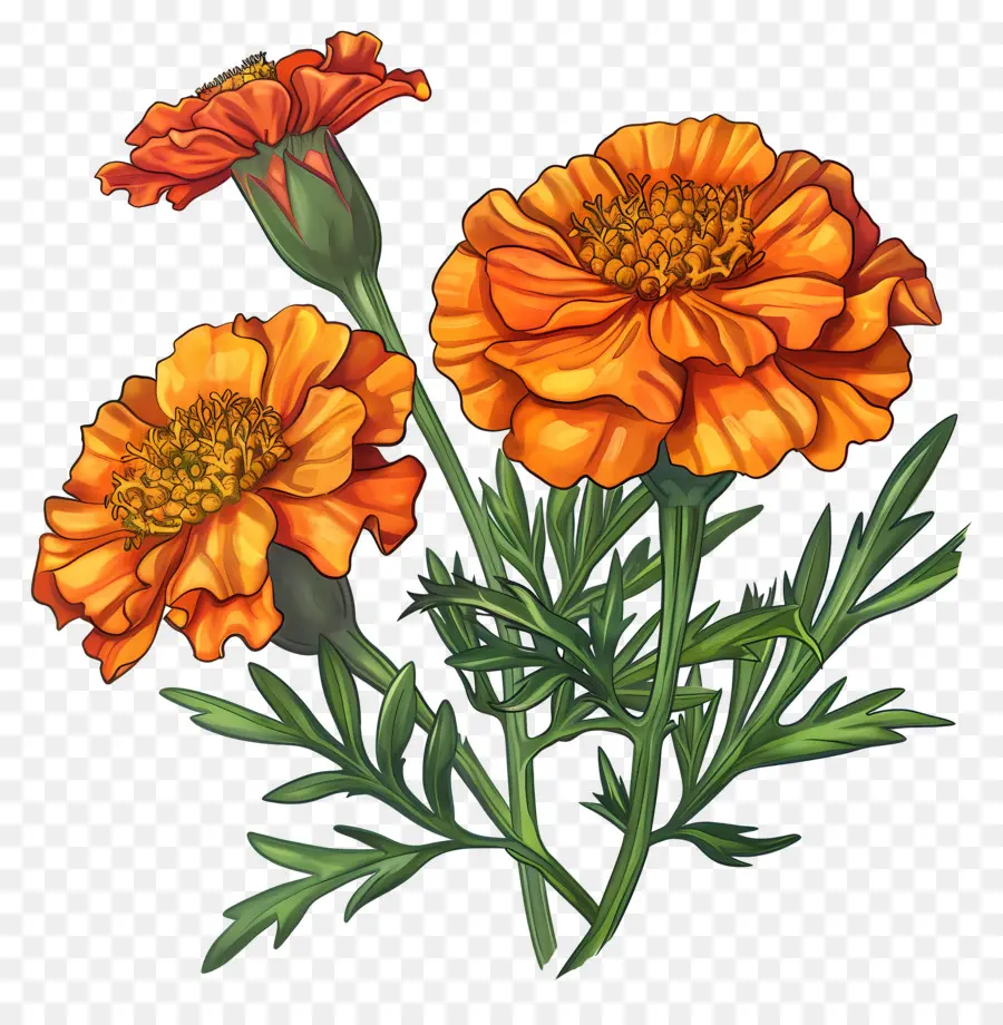 Flores De Calêndula，Flores Laranja PNG