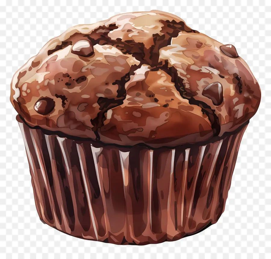 Muffin Duplo De Chocolate，Muffin PNG