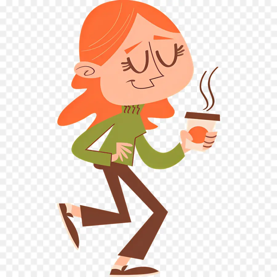 Intervalo Para Café，Cartoon Mulher PNG