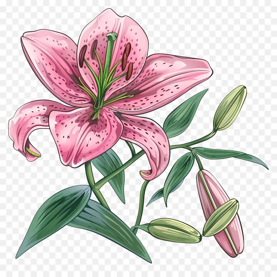 Flor De Lírio Rosa，Lírio Rosa PNG