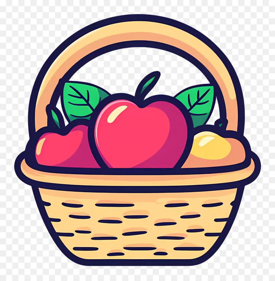 A Apple Cesta，Cesto De Fruta PNG