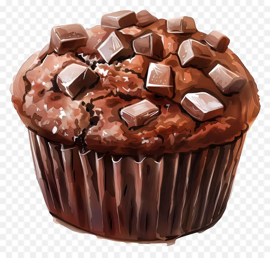 Muffin Duplo De Chocolate，Muffin De Chocolate PNG