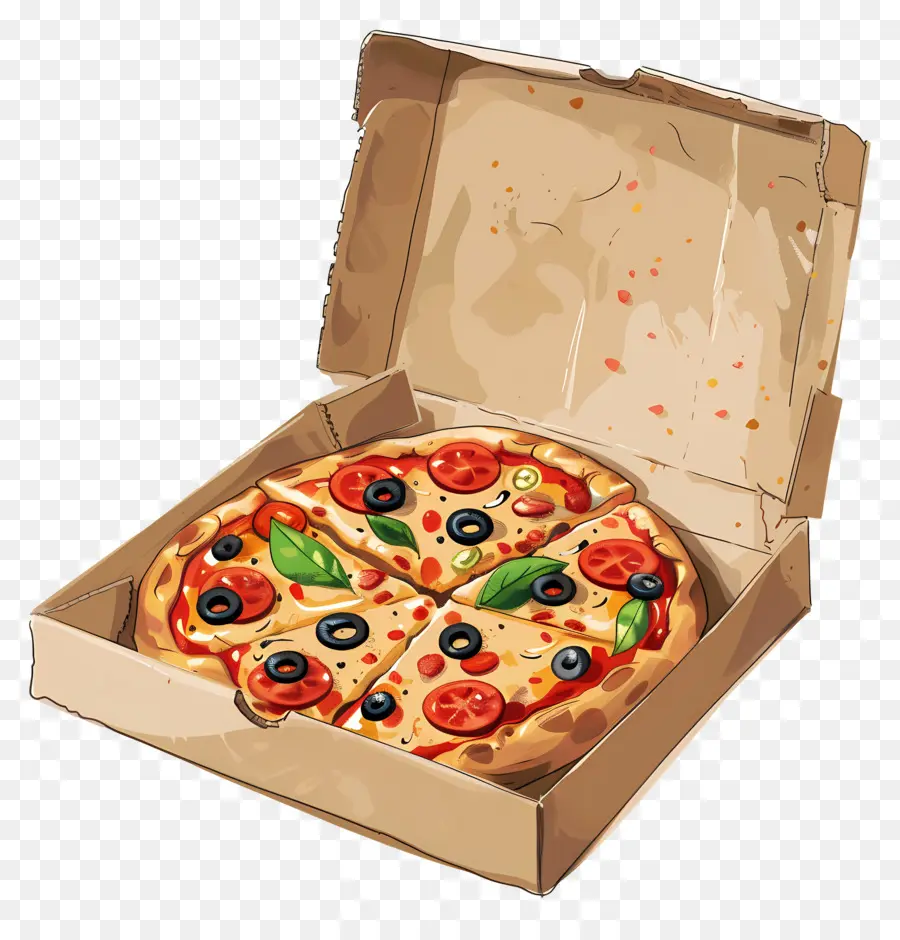 Caixa Com Pizza，Pizza Na Caixa PNG