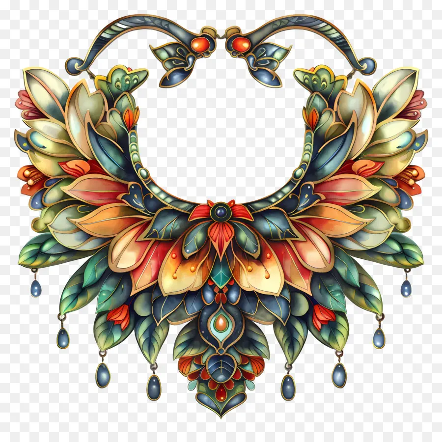 Necklace，Colar Floral PNG