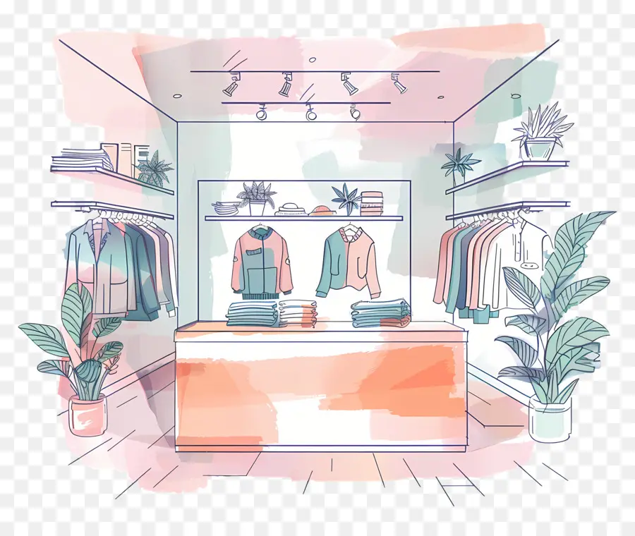 Interior Da Loja De Roupas，Clothing Store PNG