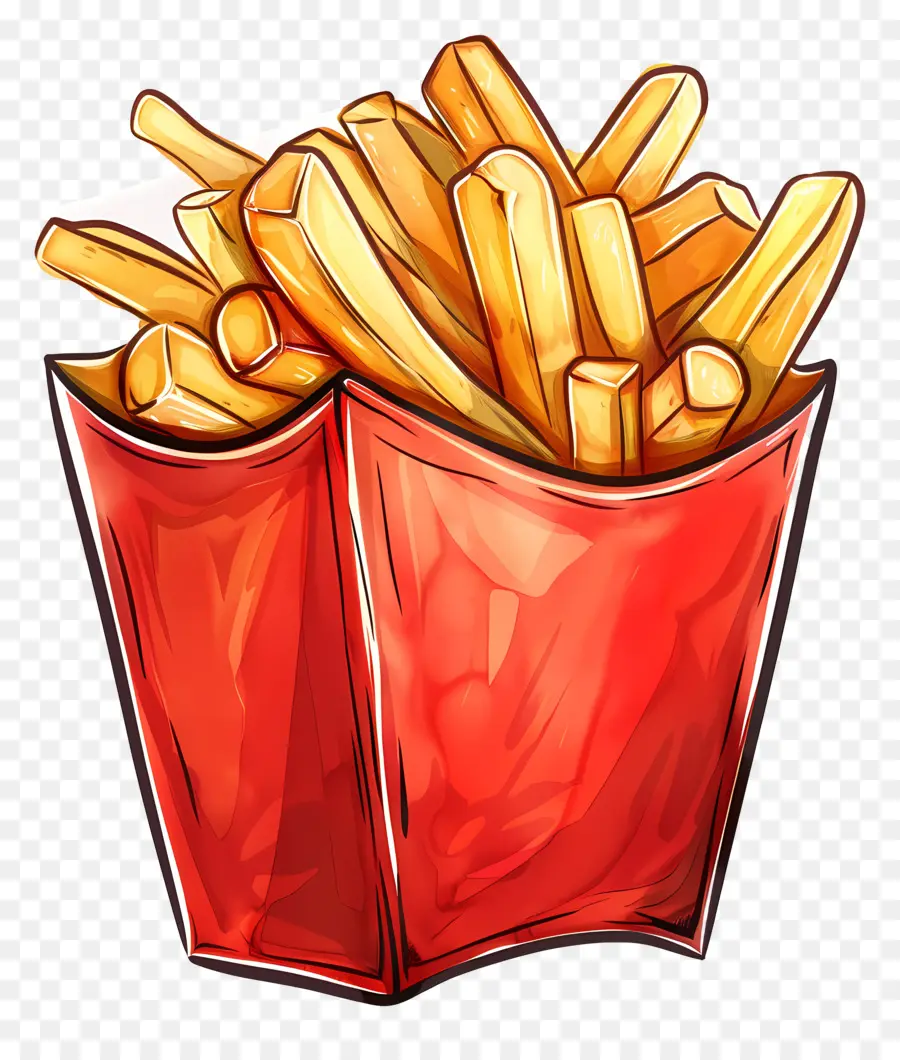 Batatas Fritas，Contêiner Vermelho PNG