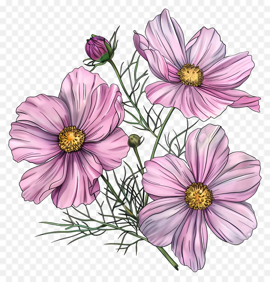 Flores Do Cosmos，Rosa PNG