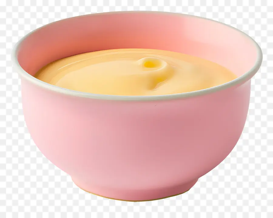 Molho Holandês，Tigela Rosa Com Creme PNG