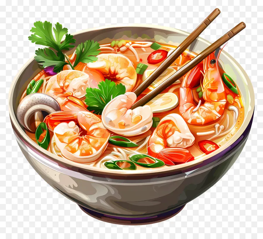 Tom Yum Goong，Tigela De Macarrão PNG