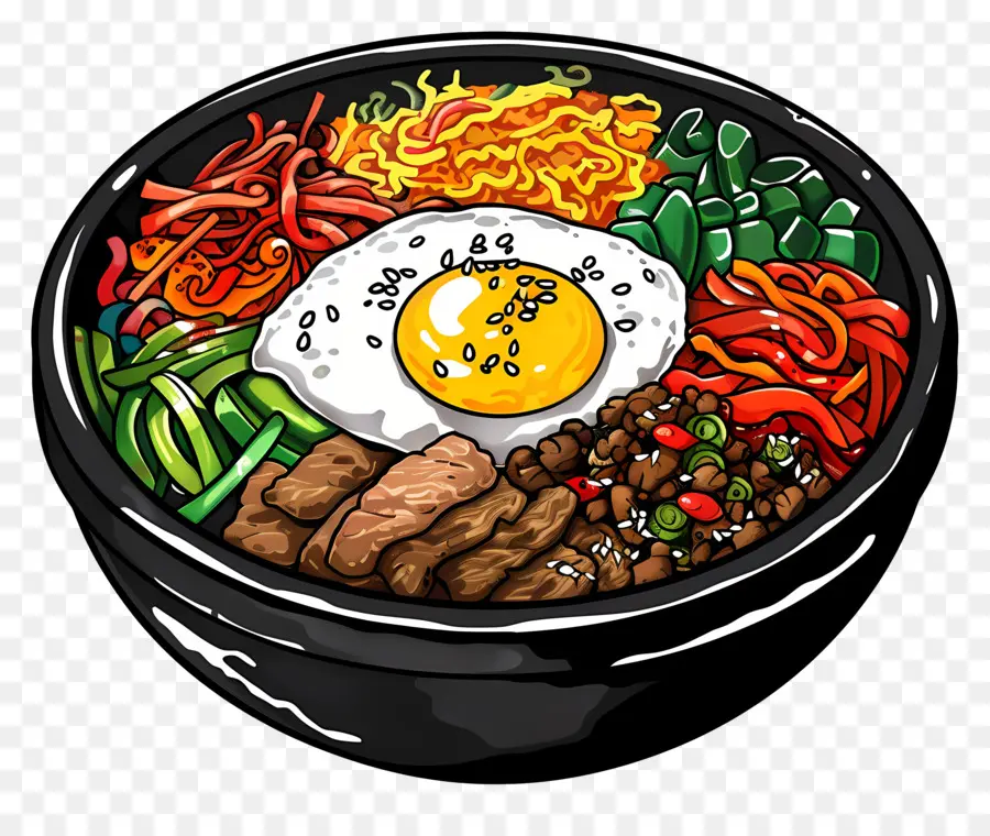 Bibimbap Coreano，Bibimbap PNG