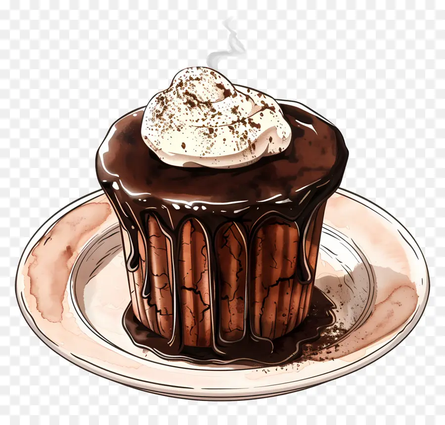 Suflê De Chocolate Francês，Bolo De Chocolate PNG