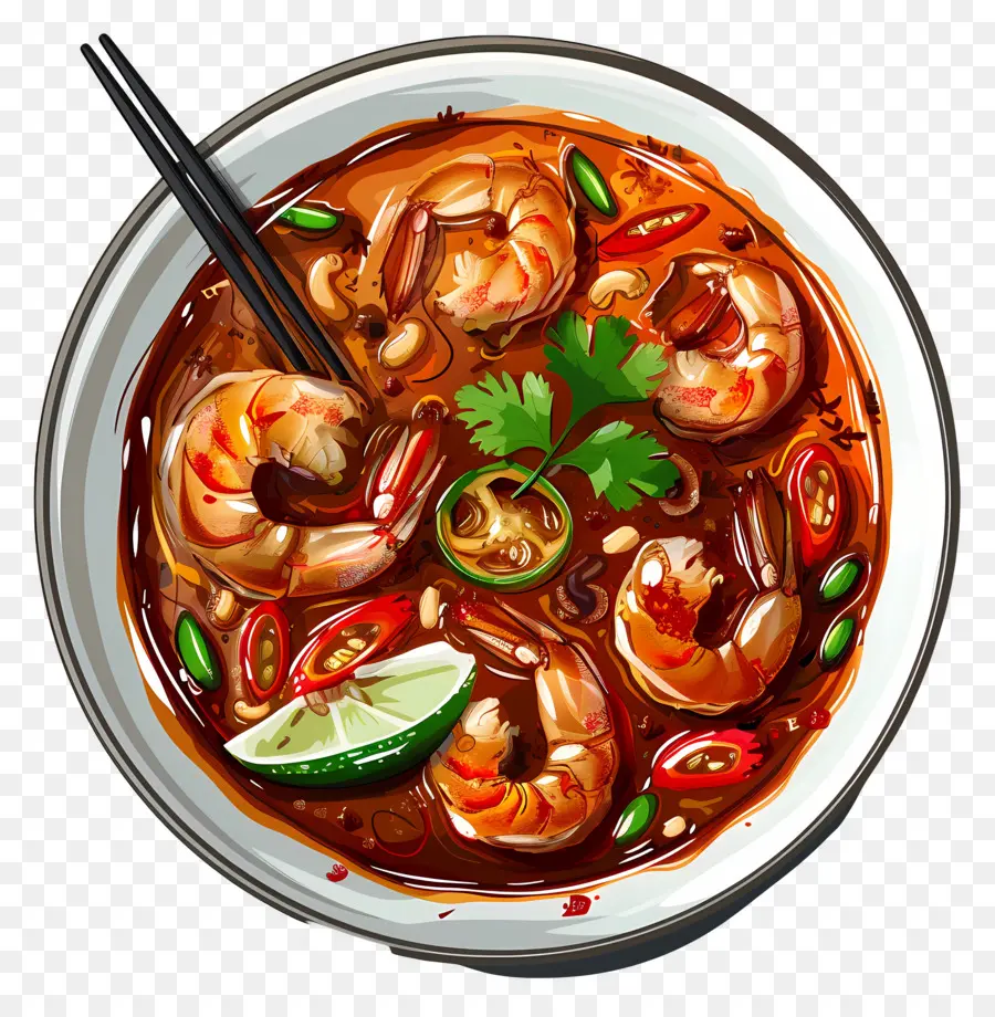 Tom Yum Goong，Sopa De Camarão PNG