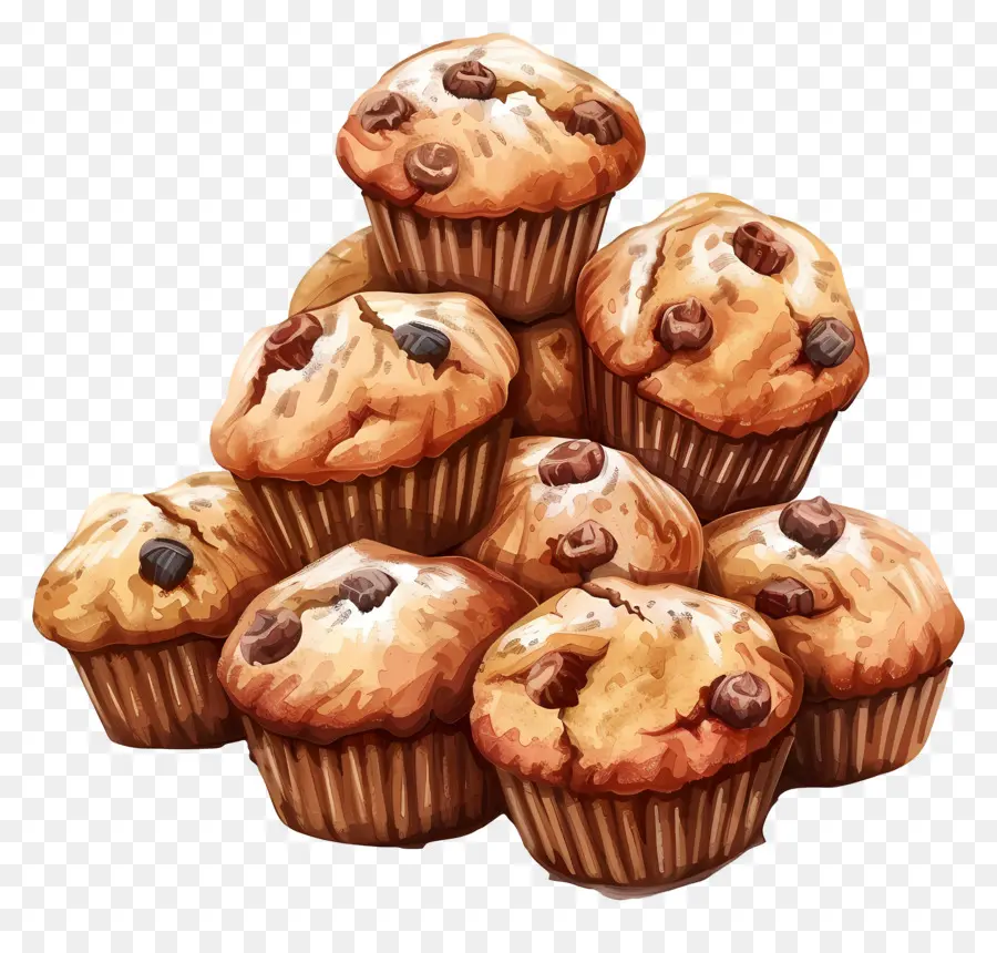 Pilha De Muffins，Muffins De Chocolate PNG