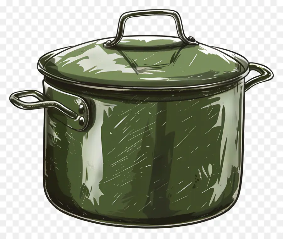 Pote De Trekking，Pot De Cozinha Verde PNG