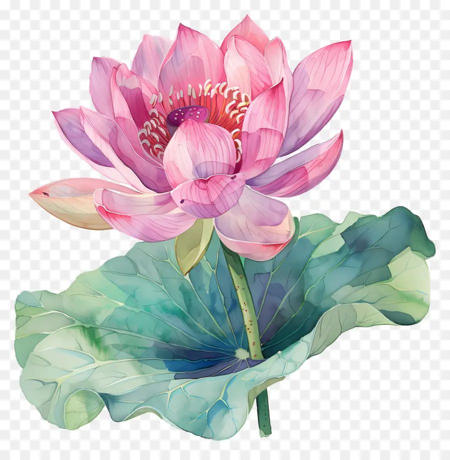 Aquarela Lotus，Flores De Lótus PNG