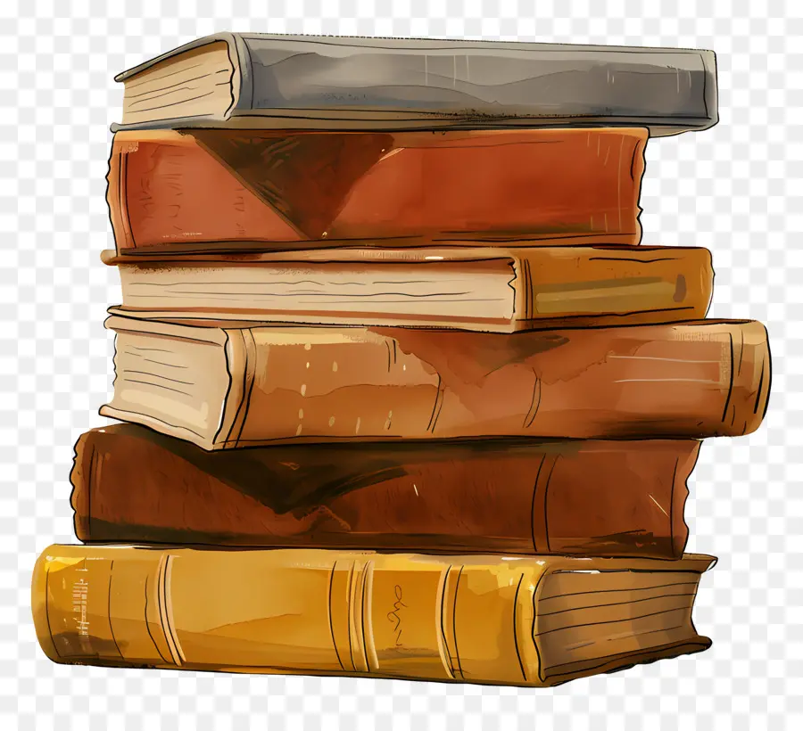 Livros Ocre，Pilha De Livros PNG