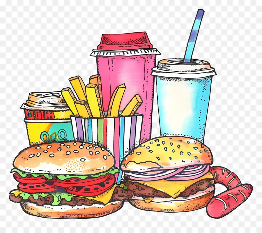 Comida Rápida，Burger PNG