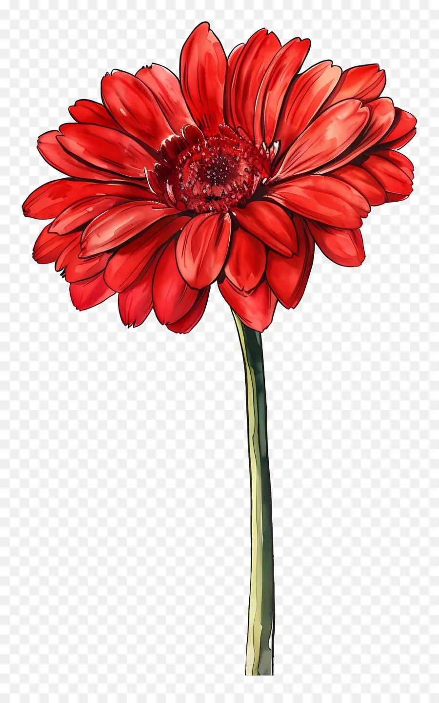 Gerbera Vermelho，Flor Da Laranja PNG