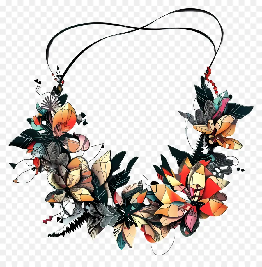 Necklace，Colar Floral PNG