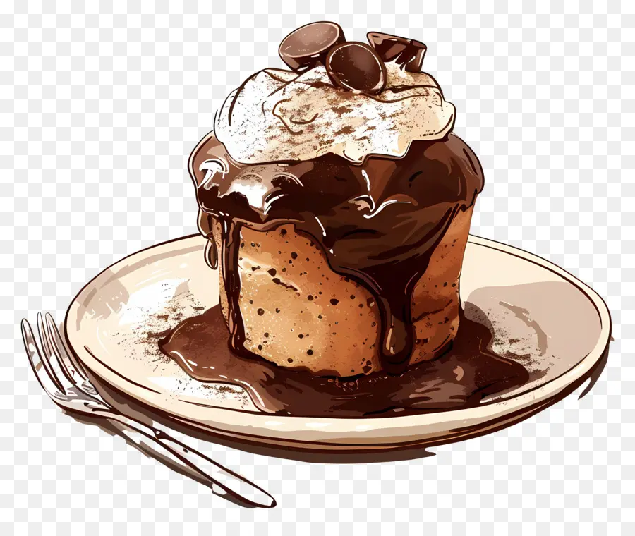 Suflê De Chocolate Francês，Bolo De Chocolate PNG