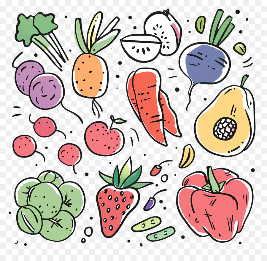 Vegetais Frutas，Legumes E Frutas Coloridas PNG