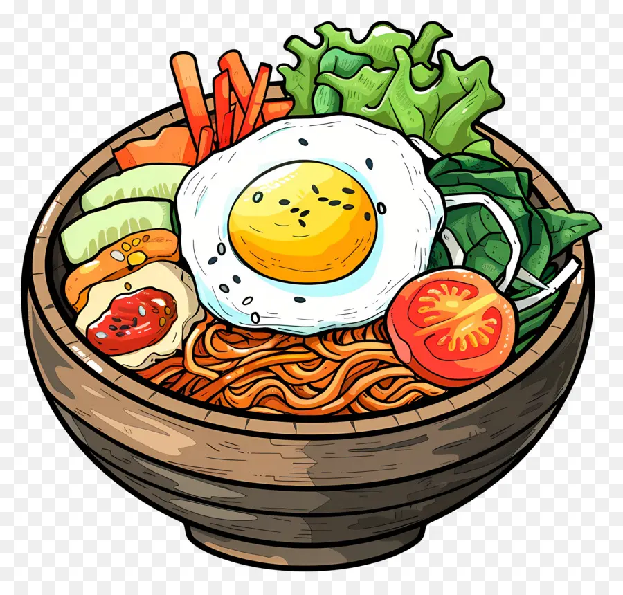 Bibimbap Coreano，Tigela De Comida PNG